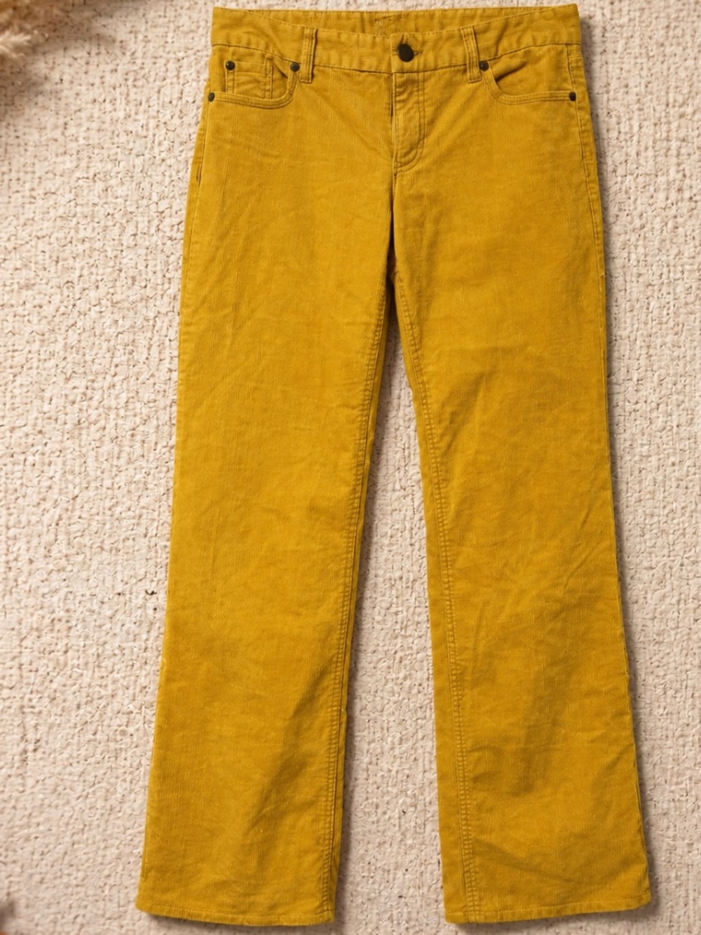 J. Crew Women’s Mustard Corduroy Pant Booth-cut 4R Fall Retro